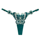 Butterfly Lace Thong for Women Low Waist G-String Transparent Mesh Panties Sexy Embroidered Briefs Adjustable Waist Culotte Femm