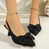 Fashion Design Stiletto High Heel Sandals Women Sexy Pointed Toe Printed Mules Sandals Woman Plus Size 43 Bowknot Party Shoes