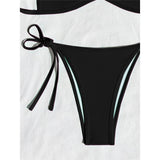 XS - L Halter High Leg Cut Bikini Female Swimsuit Women Swimwear Two-Pieces Bikini Set Strappy Bather Bathing Suit Swim V8276