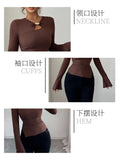 Autumn and winter inner asymmetrical hollow metal decoration slim fit daily outer top