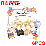 Cat Knitting Stitch Markers Metal Animal Enamel Charms Crochet Locking Knitting Markers Sew Accessories