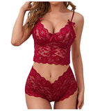 NEW Women Lace Bras Sets Female Non-padded Bra Panty Set Summer Bow Suspender Underwear Briefs Lady Sexy Lingerie Panties M L