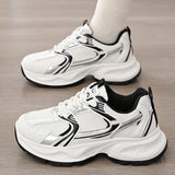 Comfortable Breathable Mesh Walking Sports Shoes Women Non Slip Platform Sneakers Woman Mix Color Lace Up Casual Shoes Mujer