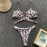 Metal Rings Bikinis Hollow Out Bikini Women Swimsuit Female Brazilian Swimwear Two Pieces Bikini Set High Cut Bathing Suit Swim