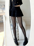 Women Y2K Lace Tights Stocking Elastic Fishnet Tights Pantyhose for Dress Date Club Cosplay Leggings Party Streetwear