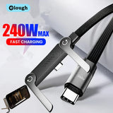 2 in 1 PD240W/65W Type C To Type C Fast Charging Foldable Bracket Cable USB C To USB C Built-in Desktop Holder Wire For iPhone17