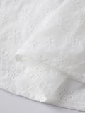 2026 Summer Women's Floral Eyelet White Cami Dress Sleeveless Square Neck A-line Dress Beach Bohemian Retro Sundress