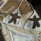 Sparkling Star Halter High Cut Leg Bikini Female Swimsuit Women Swimwear Two-pieces Bikini set Bather Bathing Suit Swim K7105