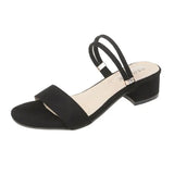 Women Sandals Chunky Heels Slides Summer 2026 Elegant Shoes Women Slipper Big Size 34-42 Fashion Summer Sandal Women