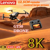 Lenovo GT50 GPS Foldable Drone 8K Dual Camera 5G WIFI FPV Brushless 12.5cm Screen RC Optical Flow Quadcopter Drone