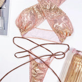 2026 Shiny Halter Thong Bikini Women Swimwear Female Swimsuit Two-Pieces Bikini Set Wrap Around Bather Bathing Suit Swim V2089