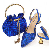 Doershow  African fashion Italian Shoes And Bag Sets For Evening Party With Stones wine Italian Handbags Match Bags! HAE1-4