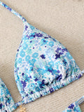 Triangle Halter Thong Bikinis 2026 Women Sexy Printed Swimsuit Floral String Swimwear Female Bathers Bathing Swimming Swim Suit