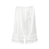 Women’s Pajama Pants Lace Trim Loose High Waist Sleepwear Bottoms Elastic Waist Band Nightwear Trousers