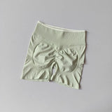 Women's High-Waisted Seamless Yoga Sports Shorts Hip-Lifting Knitted Peach Pants Summer Training Fitness Wear