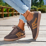 Mix Color Women's Autumn Sneakers Fashion Splicing Flat Heel Vulcanized Shoes Female Lace-Up Non-Slip Pu Leather Casual Shoes