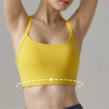 Women's Cross Strap Yoga Sports Bra Shock-Absorbing Slimming Waist Camisole Vest Integrated Fitness Bra for Yoga