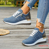 Plus Size 44 Platform Casual Sneakers for Women Lace Up Anti Slip Thick Sole Sport Shoes Woman 2026 Spring Zipper Walking Shoes