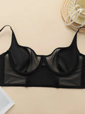 Women's sexy mesh breathable bra with steel rims push up straps adjustable close fitting underwear MR3058