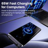 65W 2 in 1 USB A To USB C Fast Charging Foldable Phone Holder Data Cable USB Type C Builtin Desk Bracket Wire For Huawei Oneplus
