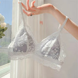 MOYISU French Summer Bralette - Wireless Push-Up Bra for Small Chest, Ultra-Thin Triangle Cups & Sexy Lingerie Set & Sexy Tushy