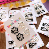 New polka dot hair clip black and white color clip girl versatile bangs clip hair accessory for short hair