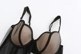 ja-dhāb / mu-thīr Kawaii Voom French Fishbone Bra Set Push up Bustier G-string Large Chest Slimming Anti-Sagging Lingerie Women
