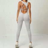 New Yoga Jumpsuit Women One-Piece Sweatpants Sleeveless Gym Suit Running Breathable Sportswear Stretch Tight Leggings