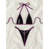 Sexy Diamond Extreme String Mini Micro Bikini Women Swimwear Female Swimsuit Two-piece Bikini set Bather Bathing Suit Swim V5180