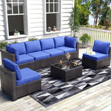 HobbyLane 7 Piece Modular Outdoor Furniture Set PE Rattan Wicker Garden