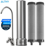 ALTHY U200PRO Kitchen Under Sink Drinking Water Filter Purifier 5 in 1, Stainless Steel Filtration System With Faucet