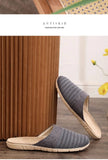 Women Indoor Linen Slippers 2025 Spring Summer Shoes Anti-slip Light Weight Breathable Lace Couples Home Floor Slides