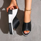 Women Wedges Slippers Summer High Heel Shoes Thick Sole Plus Size 42 Slip-on Style Female Street Fashion Sandals Outdoor Slides