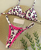 New Women's Bikini Split Print Swimwear Fashion G-string Beach Holiday