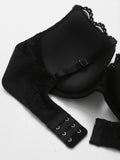 Knit Sexy Women's Thin Cup Lace Bras Lace Splicing Underwire Bra Push-Up Breathable Women's underwear