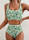 New Sexy Bikinis Print Swimsuits Women's Swimwear Push Up Female Beach Swim Wear Bathing Suits High Waist Bikini Set Pool Bather