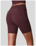 Naked High Waisted Yoga Shorts Women Quick Drying Side Pocket Cycling Pants Outdoor Abdominal and Hip Lifting Sports Shorts