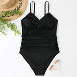 S - XXL Sexy Wrinkled One Piece Swimsuit Women Swimwear Female Monokini Swimsuits 2025 Bathing Suit Swim Beach Wear Bodysuit