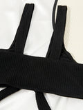 2026 Bowknot Sporty Bikinis Solid Swimwear Female Sexy Swimsuit Women Bathers Bathing Swimming Swim Suit Beachwear