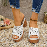 Women'S  Heel   Slip Thick Soled High Heel Casual Shoes Heels Sandals Womens  large size35-43