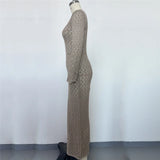 3 Colors Long Sleeve Cut Out Crochet Knitted Tunic Beach Cover Up Cover-ups Beach Dress Beach Wear Beachwear Female Women K6536