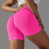 Summer V-waist peach hip lifting tight fitting three part pants, high waist yoga shorts, running speed drying seamless yoga pant