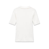Fashion Casual Short-sleeve Collar Knit Shirt Women White Shirt Short Sleeve Button Down Casual Top For Summer Daily Wear O9JO