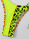 Leopard Halter Triangle Bikini 2026 Women Long Sleeve Swimsuit Sexy Swimwear Female Bathers Bathing Suit Swimming Beachwear