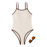 2026 One Piece Swimsuit Solid High Cut Swimwear Women Bathing Suit Female Swimming Summer Beachwear Bodysuit
