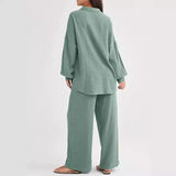 2026 Spring and Summer Casual Suit New Fashion Suit Loose Casual Top Wide Leg Pants Two-piece Set for Women
