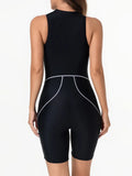 2026 Zipper Sleeveless Swimsuit Women One Piece Slim Swimwear Female Rush Guard Bathing Swimming Swim Surfing Suit Beachwear XXL
