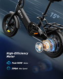 【1 Year Warranty】DYU C3 14 inch Folding Electric Bicycle Peak 500W Motor 280WH Battery Electric Bike,20mph city E-bike UL2849