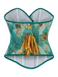 New court style corset corset corset green bee jacquard fabric slimming body shaping coat