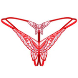 Double-Layer Thin Strap Sexy Thong Butterfly Embroidery Low Waist Sexy Bikini Pure Lace Sequins T-Shaped Panties Sexy G-strings
